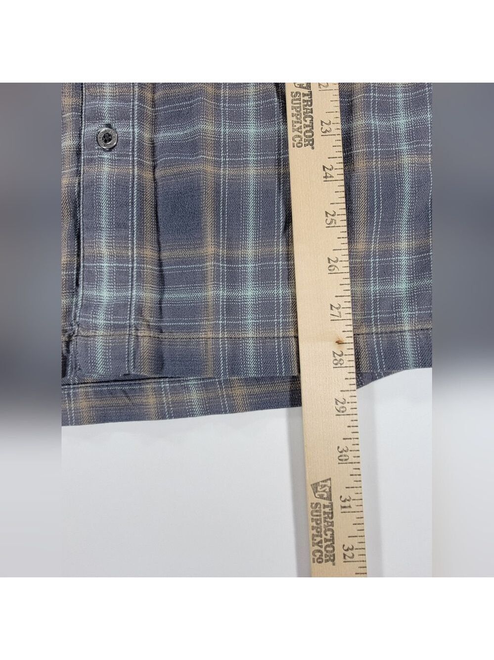 Kuhl Dillingr Flannel Shirt Men Medium Plaid Pockets Long Sleeve Gray Turquoise - Picture 11 of 13